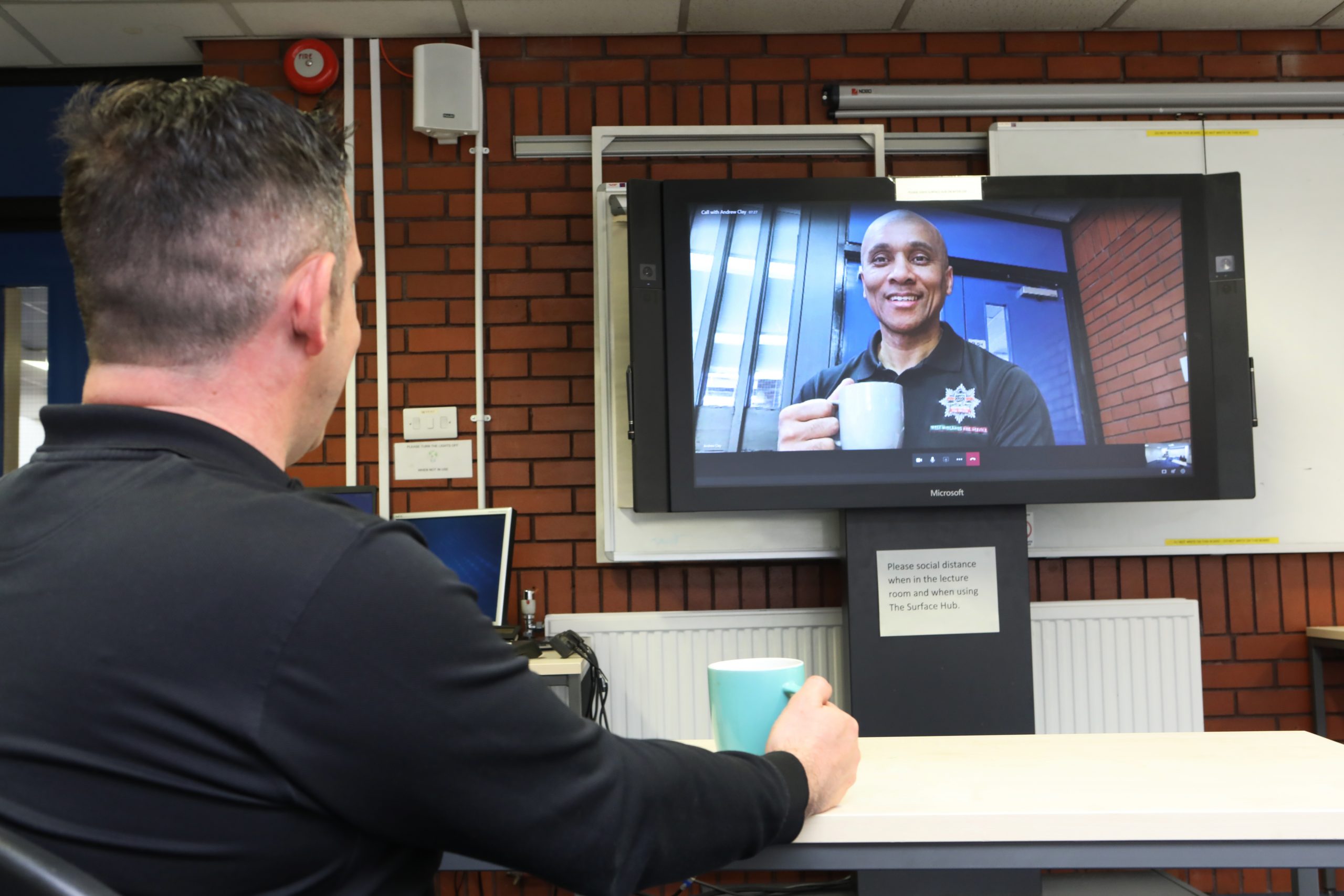 WMFS Firefighter on video call – Brew with a crew