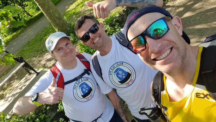 Firefighters walk 100km in aid of us and for friend with MND