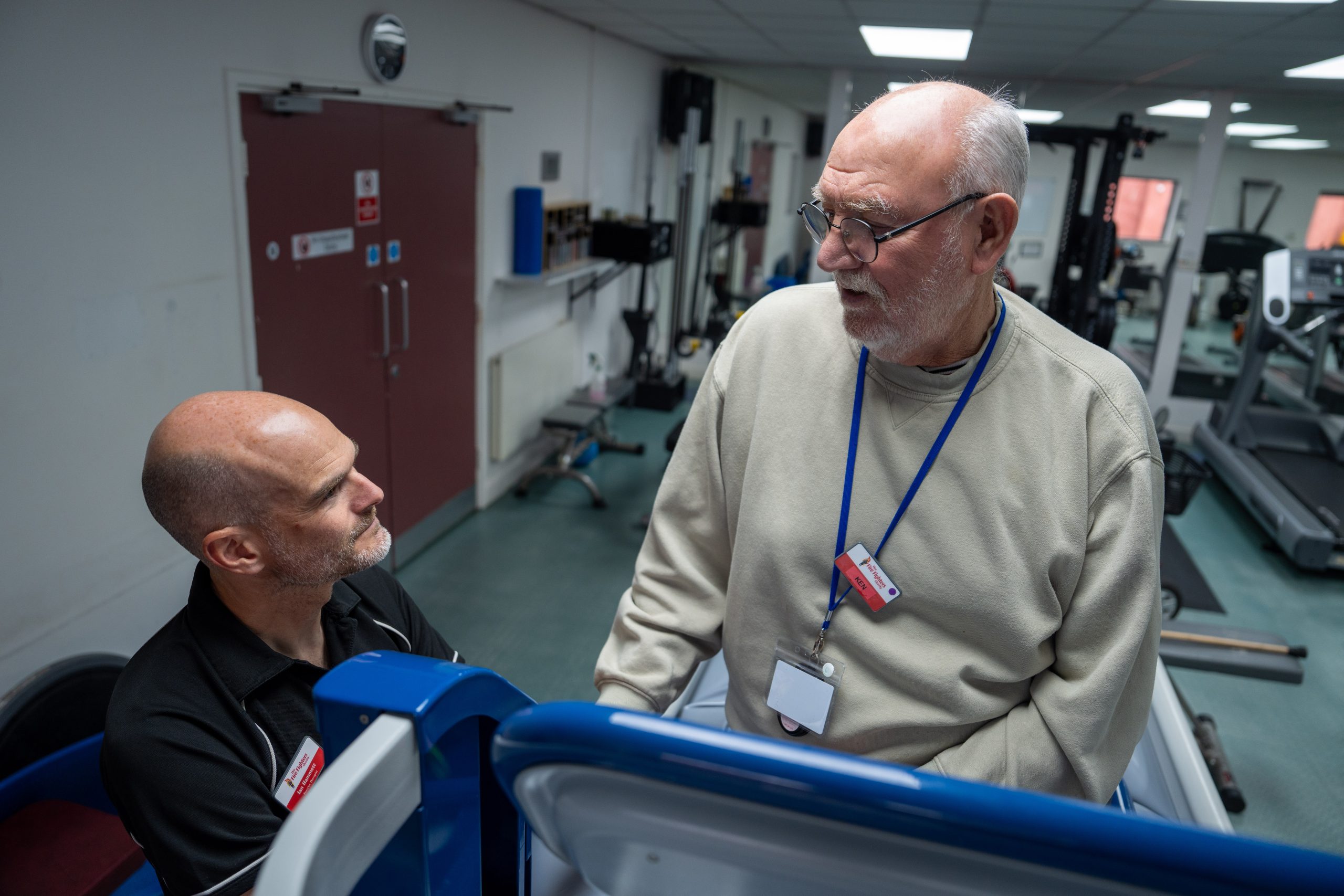Ken's walking has improved thanks to our anti-gravity machine