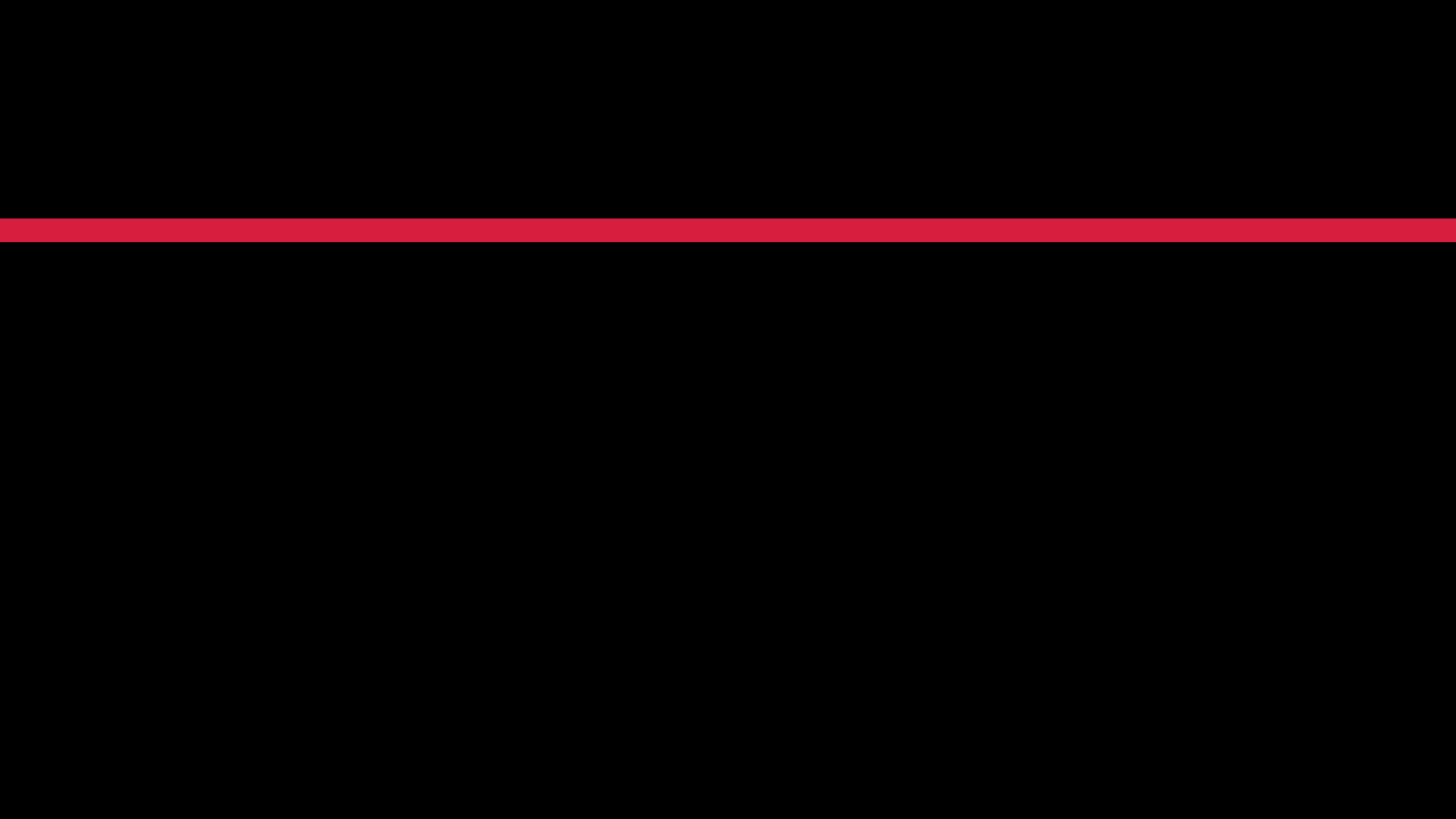 A black background with a single, horizontal red line running across the center of the image from left to right.