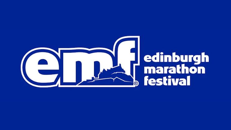 Logo for the Edinburgh Marathon Festival, featuring the initials